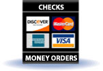 MasterCard - Visa - American Express - Discover - Checks - Money Orders